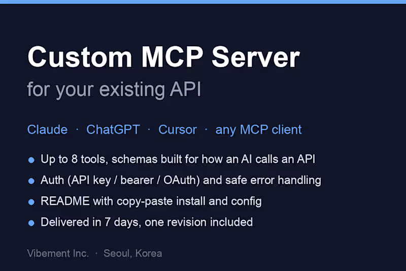 Cover image for Custom MCP server for your API (Claude & ChatGPT ready)
