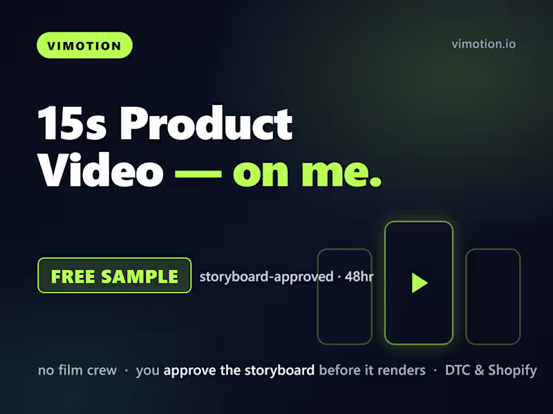 Cover image for Free 15s AI Product Video Sample — DTC & Shopify
