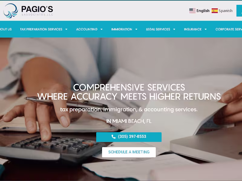 Cover image for Web development for a big company from Miami called "Pagios"