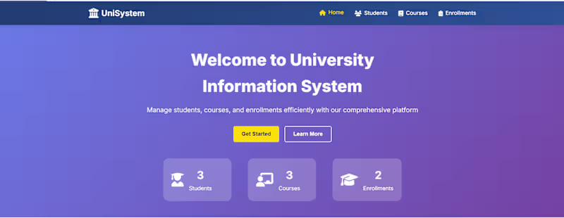 Cover image for This university information system includes