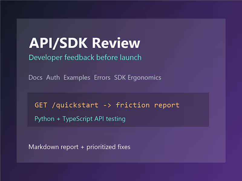 Cover image for API/SDK Developer Feedback Review