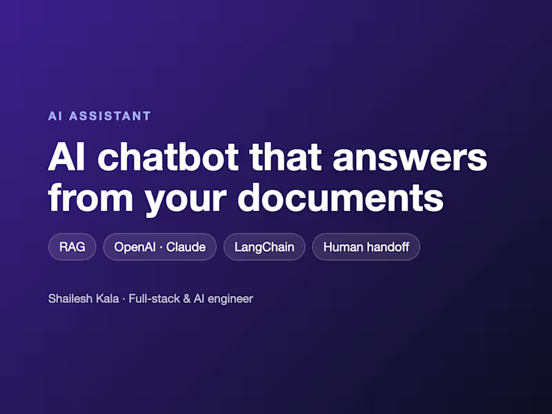 Cover image for AI Chatbot That Answers From Your Documents