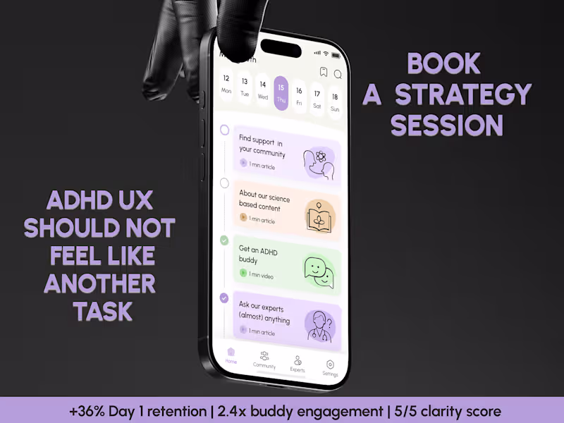 Cover image for Mobile App Design | Mental Health IOS App | UI UX Design