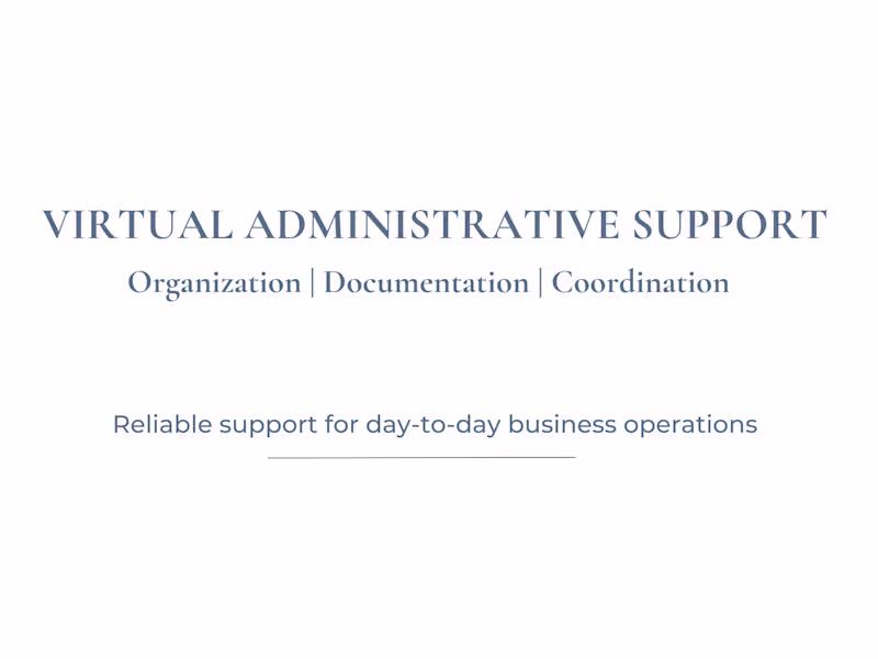 Cover image for Virtual Administrative Support