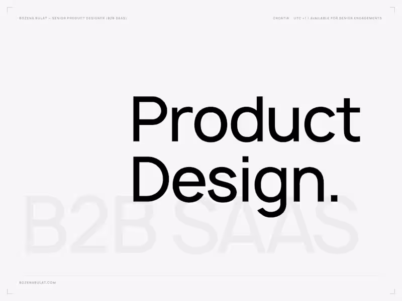 Cover image for Senior Product Design for B2B SaaS