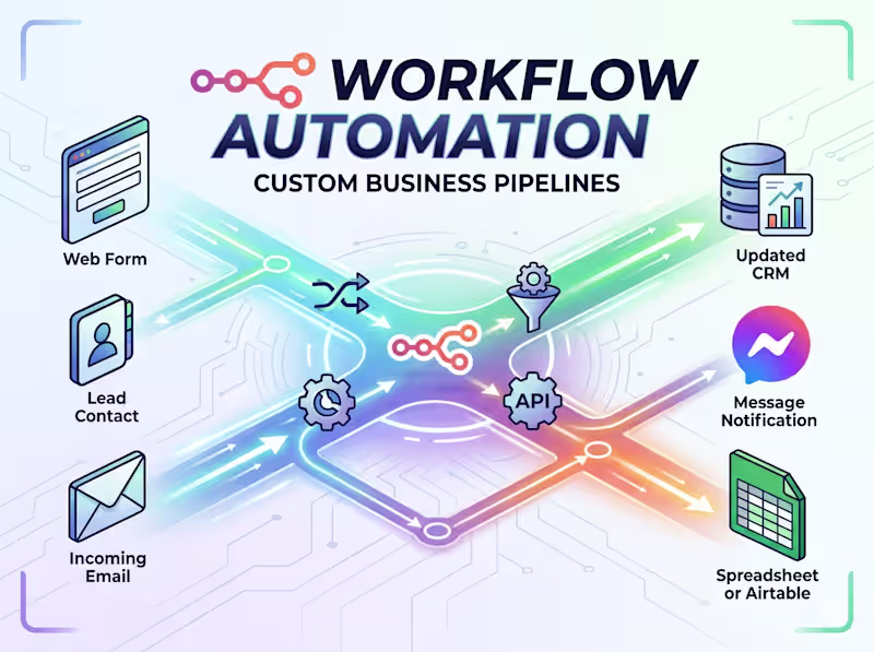 Cover image for n8n Workflow Automation — Custom Business Pipelines