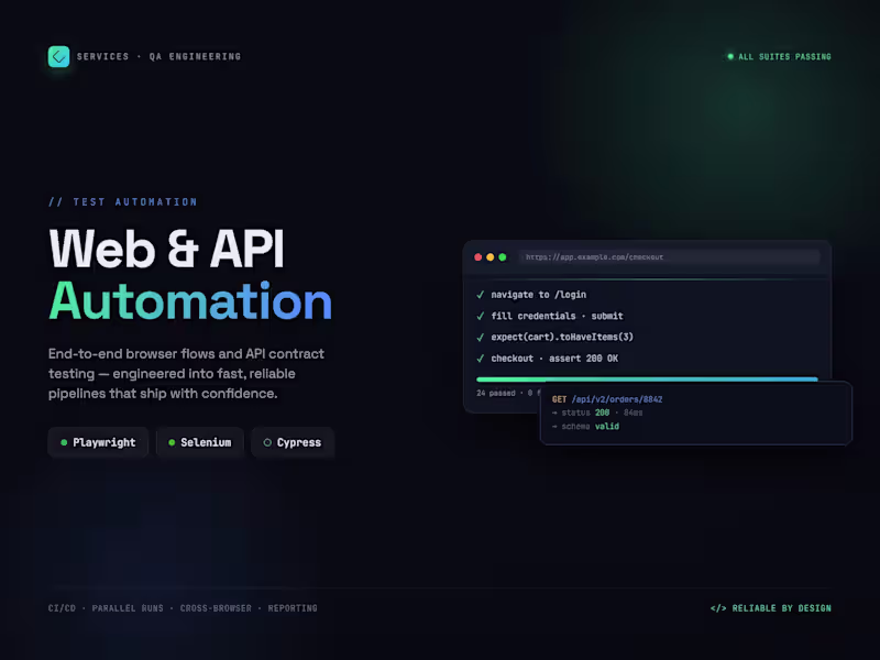 Cover image for QA Test Automation — Web & API