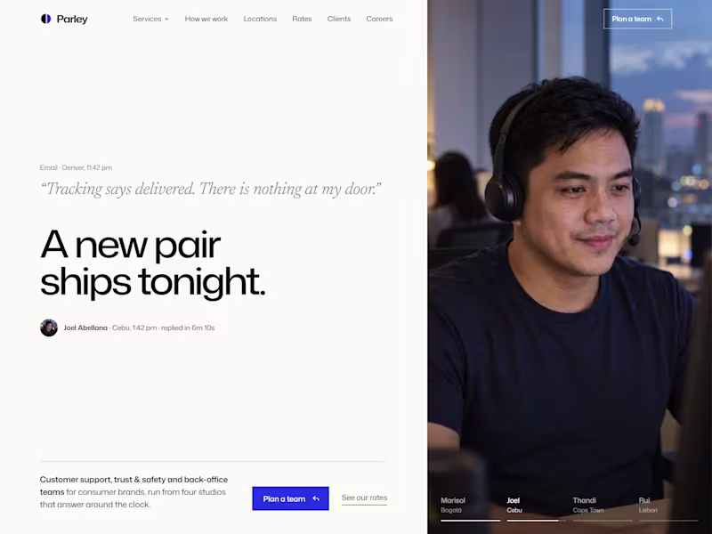 Cover image for Parley: BPO Customer Support Website