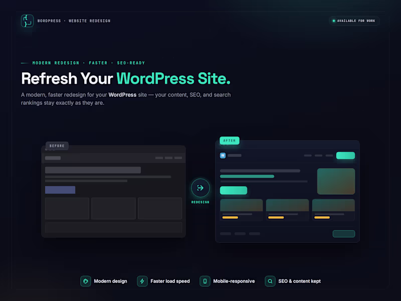 Cover image for WordPress Website Redesign | Modern UI/UX Makeover