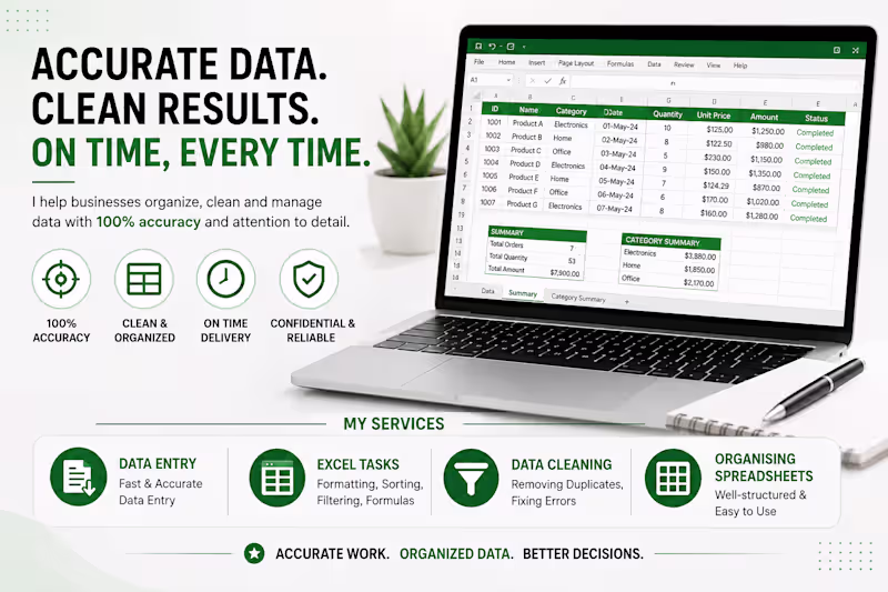 Cover image for Data Entry & Excel Specialist