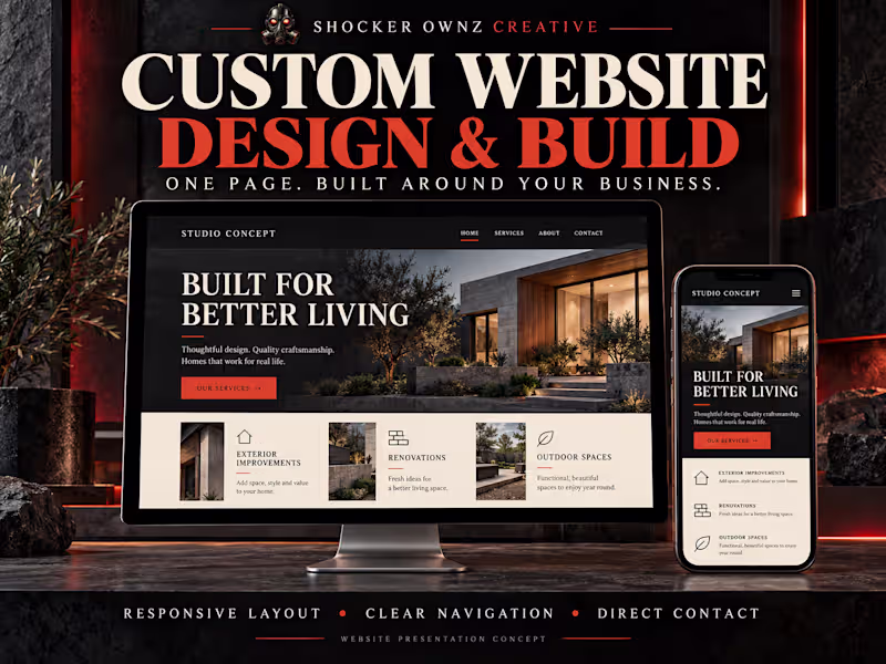 Cover image for Custom One-Page Website Design & Build