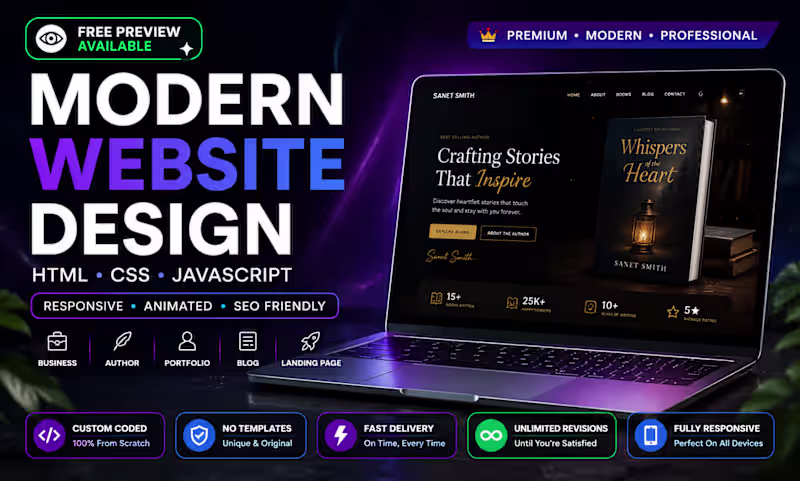 Cover image for I Will Create Premium Small Business Website Using HTML