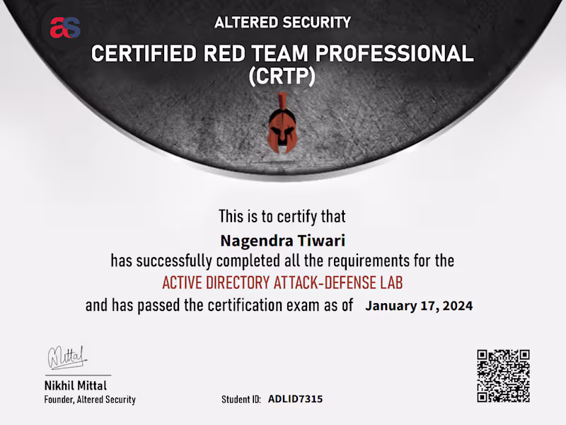 Cover image for CRTP Certified