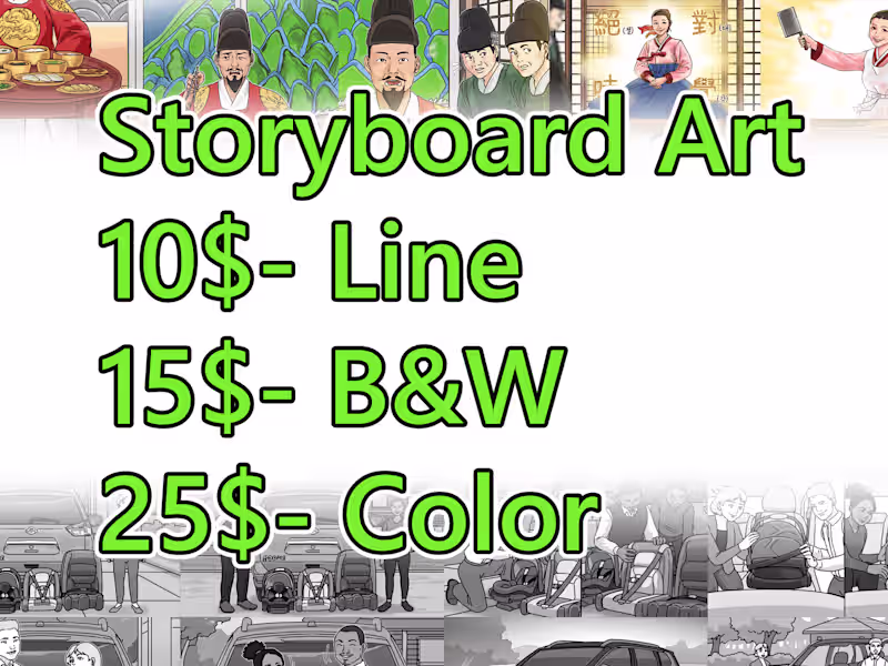 Cover image for I will draw storyboard art for you