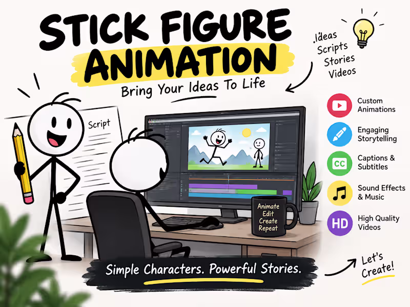 Cover image for Custom Stick Figure Animation for Engaging Videos