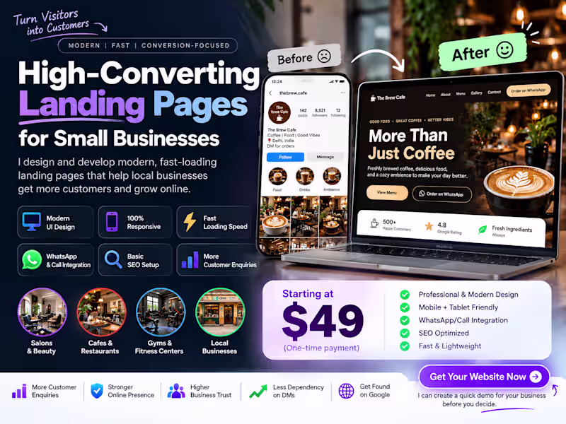 Cover image for High-Converting Landing Page for Small Businesses
