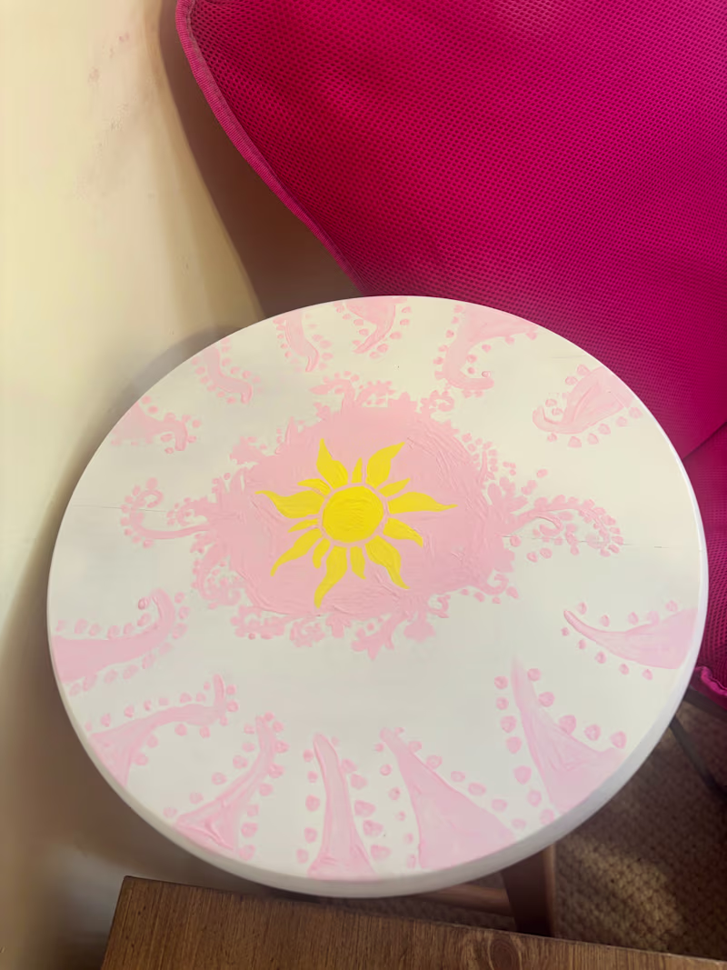 Cover image for Hand-Painted Tangled Inspired Stool