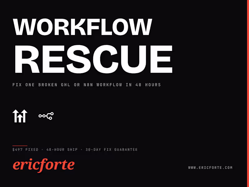 Cover image for Fix one broken GoHighLevel or n8n workflow in 48 hours