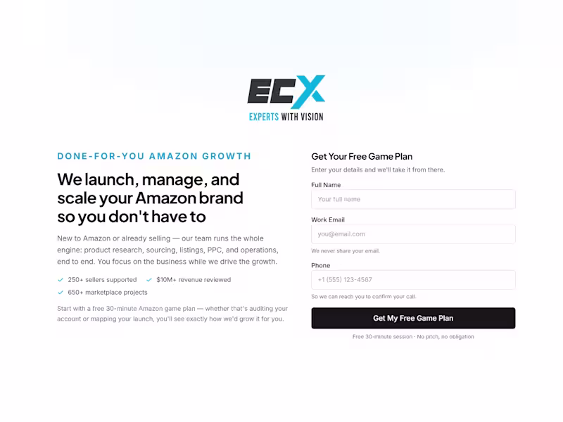 Cover image for EcomXprt - 3-Step Amazon Lead Gen Funnel