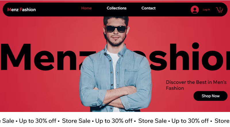 Cover image for Menz Fashion | Ecommerce Fashion Store Built on Wix Studio