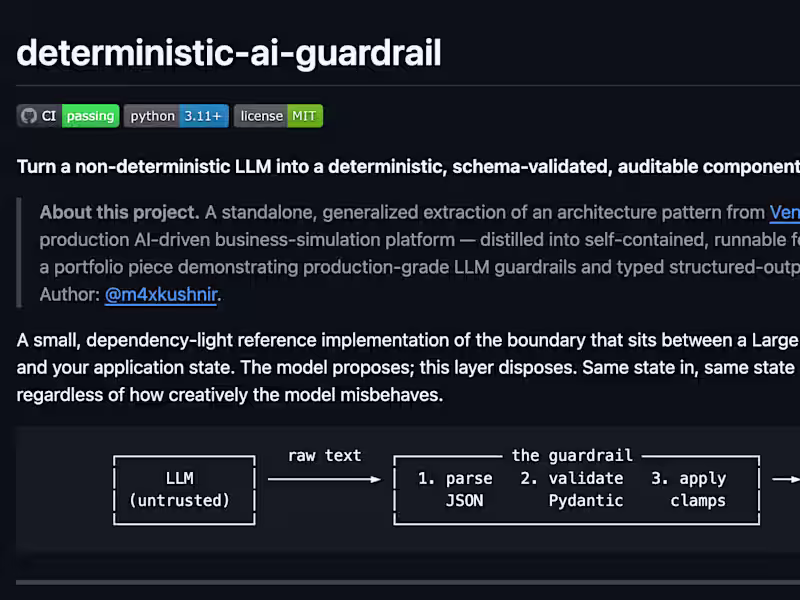 Cover image for Deterministic LLM Guardrail Implementation