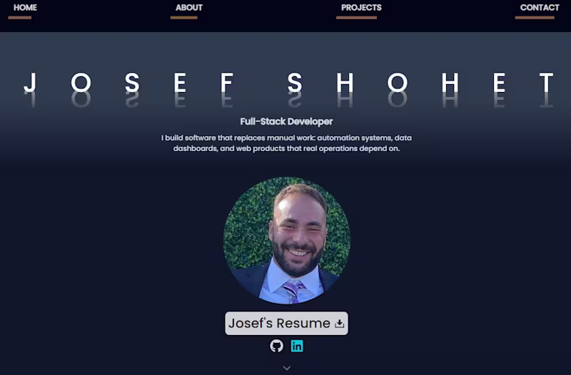 Cover image for Personal portfolio at jshohet.dev (http://jshohet.dev),