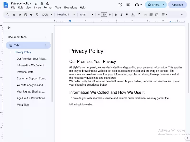 Cover image for Professional, clear, and tailored Privacy
