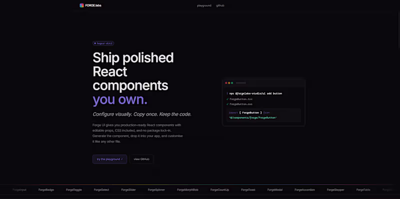 Cover image for FORGE: UI & Motion System for Modern Interfaces