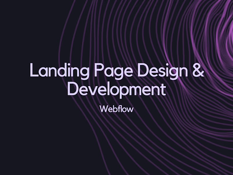 Cover image for Webflow Landing Page Design & Development