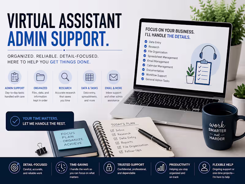 Cover image for Virtual Assistant & Administrative Support
