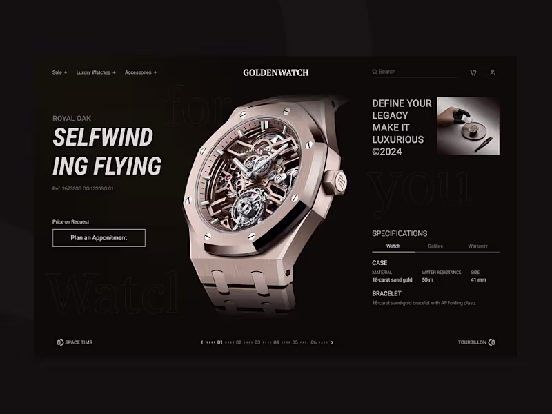 Cover image for Luxurious Watches Landing UI