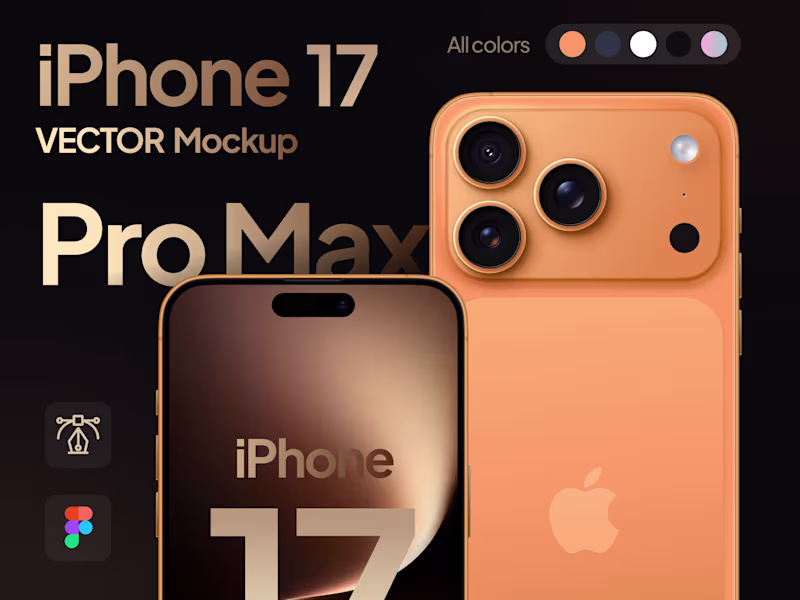Cover image for Iphone 17 Pro Max | Vector Mockup