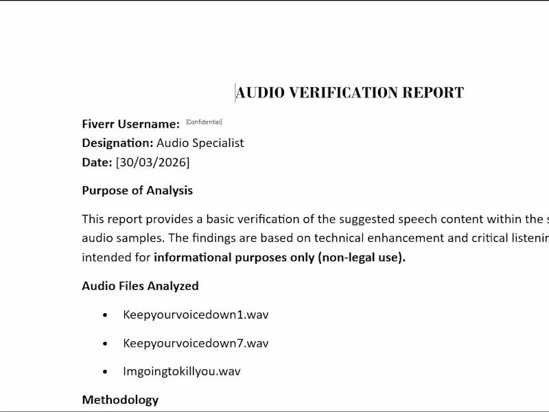 Cover image for Portfolio piece: "Forensic Audio Verification