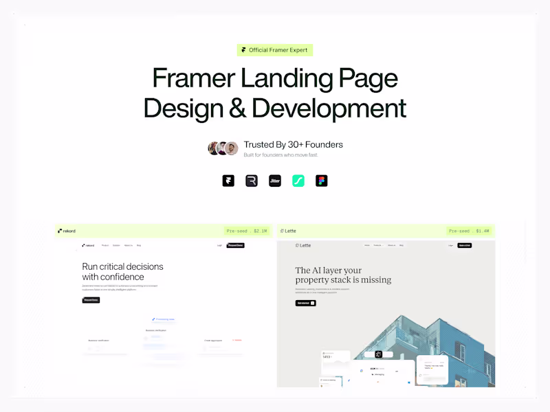 Cover image for Framer Landing Page Design & Development