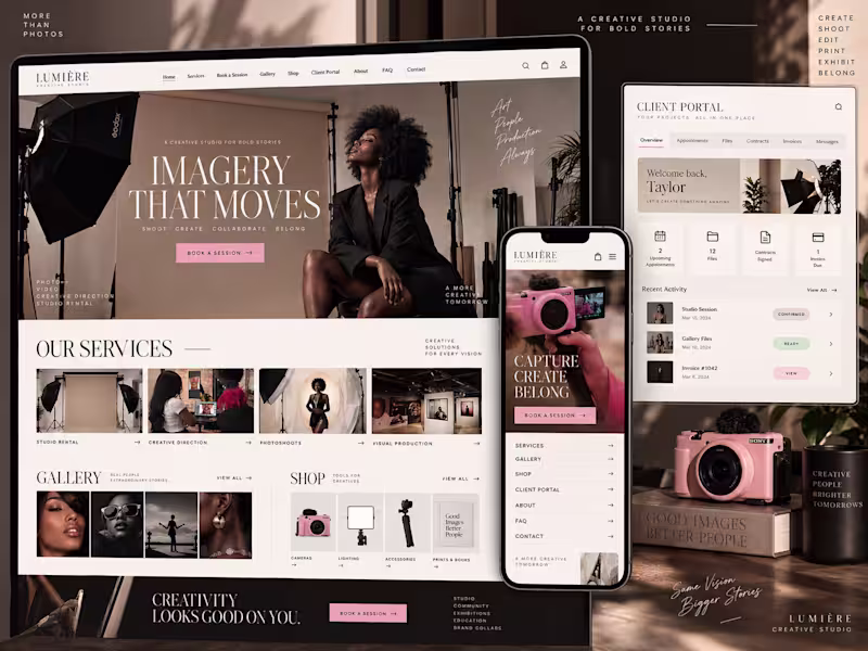 Cover image for Luxury Photography Studio Website +