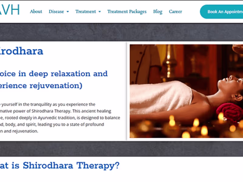 Cover image for Ayurvedic clinic website
