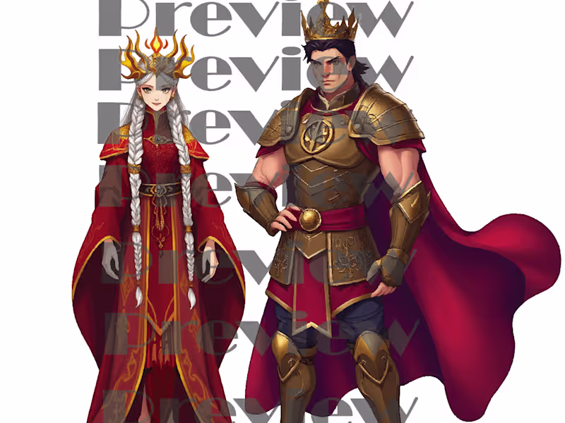 Cover image for Illustration of King Xander and Marilla as per client demand. !
