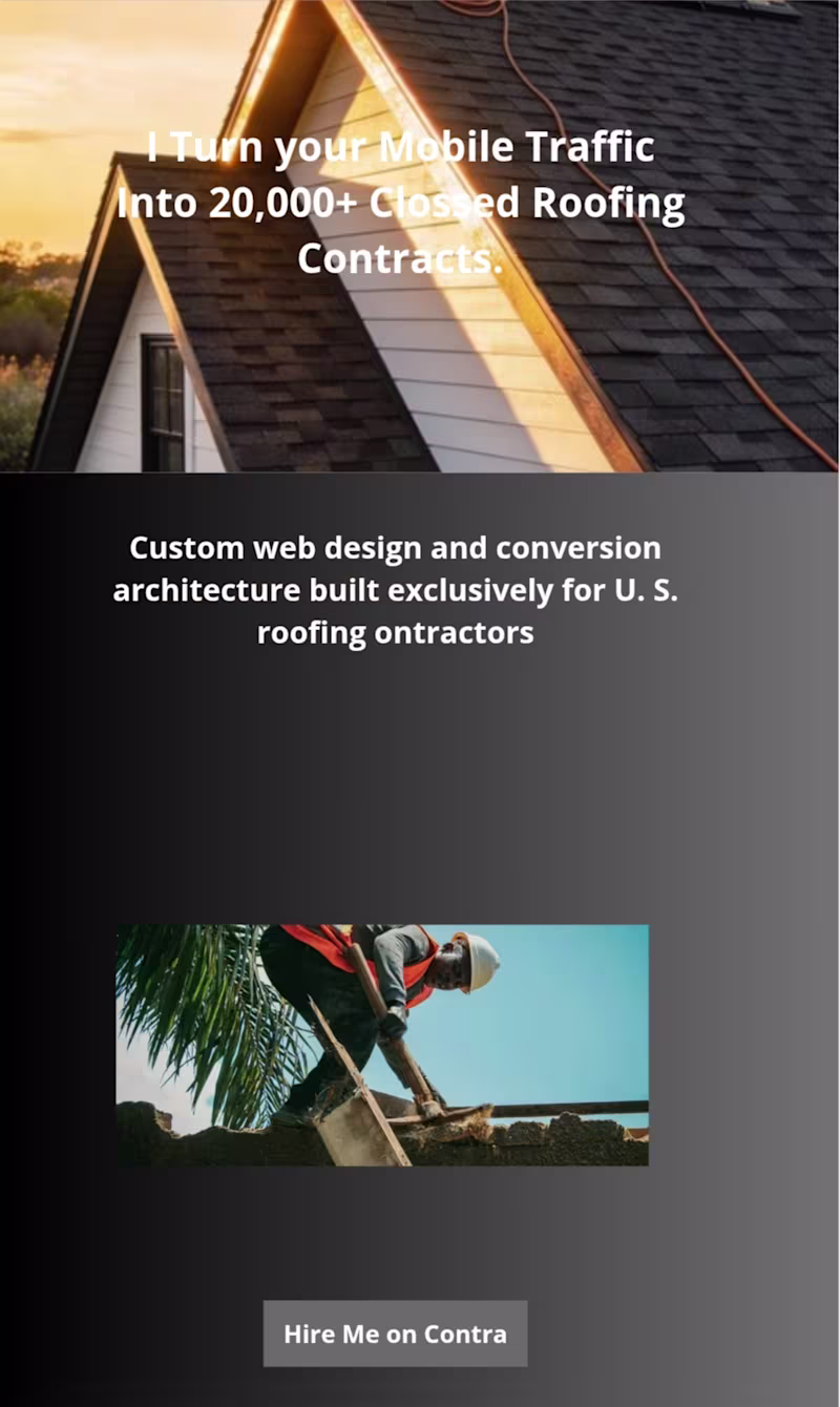 Cover image for Premium 1-Click Mobile Landing Page for Roofers