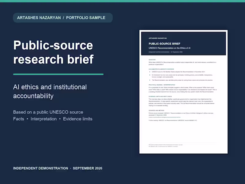 Cover image for Public-source research brief | AI ethics