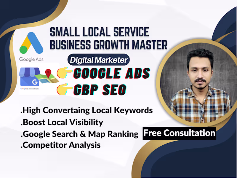 Cover image for Setup Google Ads & Optimize GBP for Local Services (1 Month)