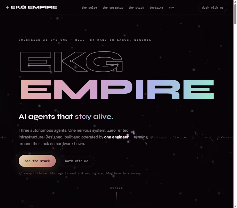 Cover image for EKG Empire — cinematic zero-dependency portfolio site