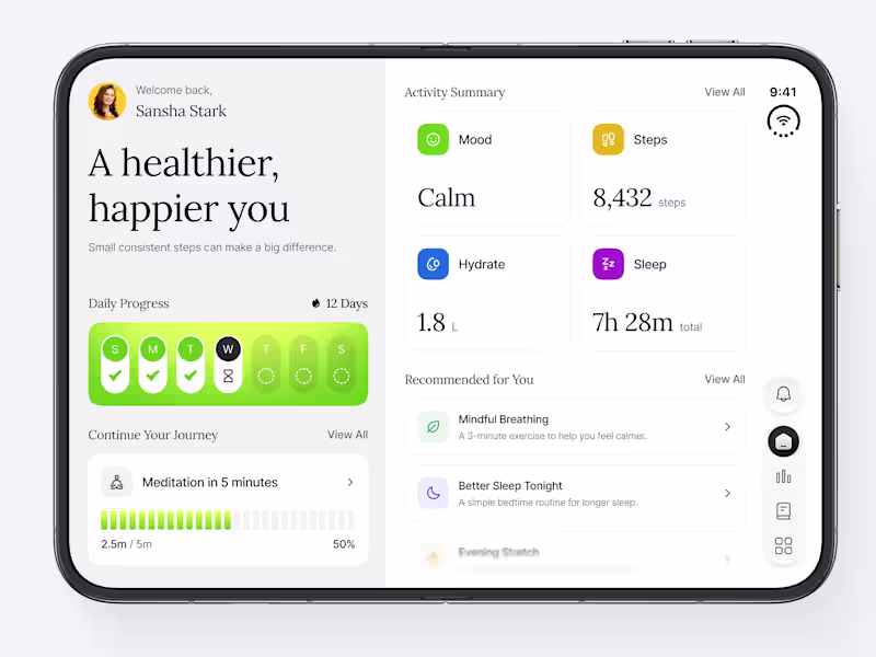 Cover image for Wellny - Personal Wellness Mobile App