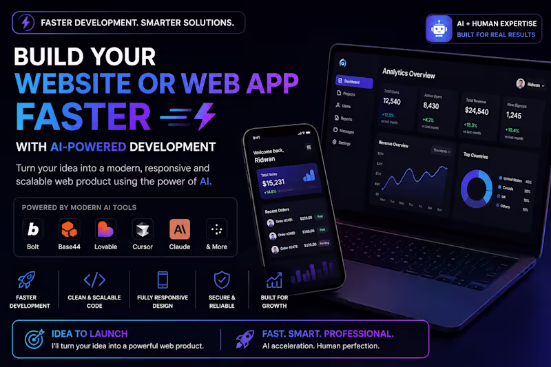 Cover image for Build Your Website or Web App Faster with AI Powered Development