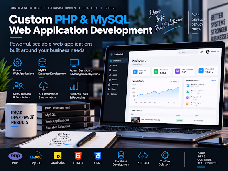 Cover image for Custom PHP & MySQL Web Application Development