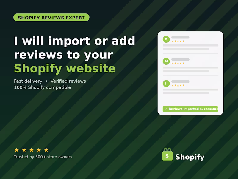 Cover image for I will import reviews or add reviews to your shopify website