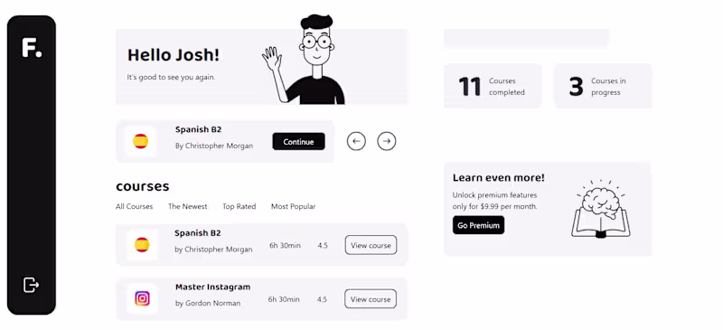 Cover image for Interactive Learning Dashboard UI