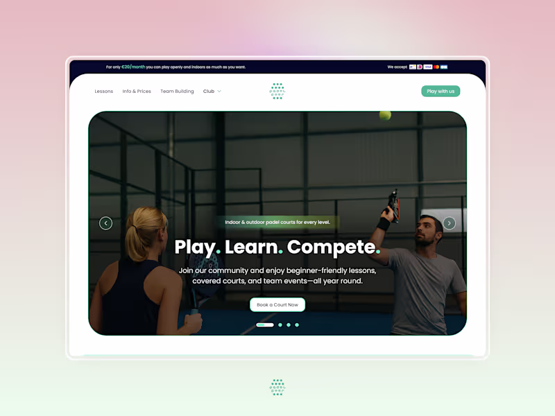 Cover image for Padel Peer Website Redesign