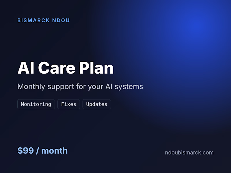 Cover image for AI Care Plan (Monthly Support for AI Systems)