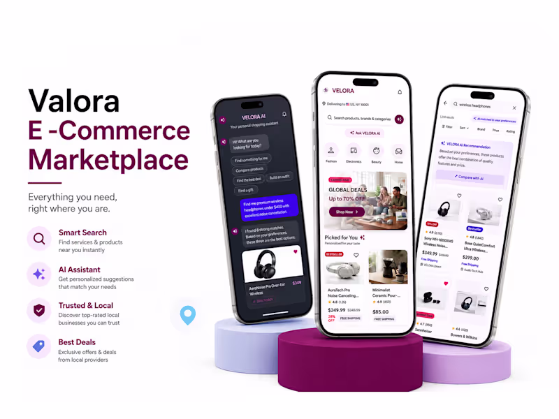 Cover image for Multi-Vendor E-Commerce Marketplace
Designed and developed