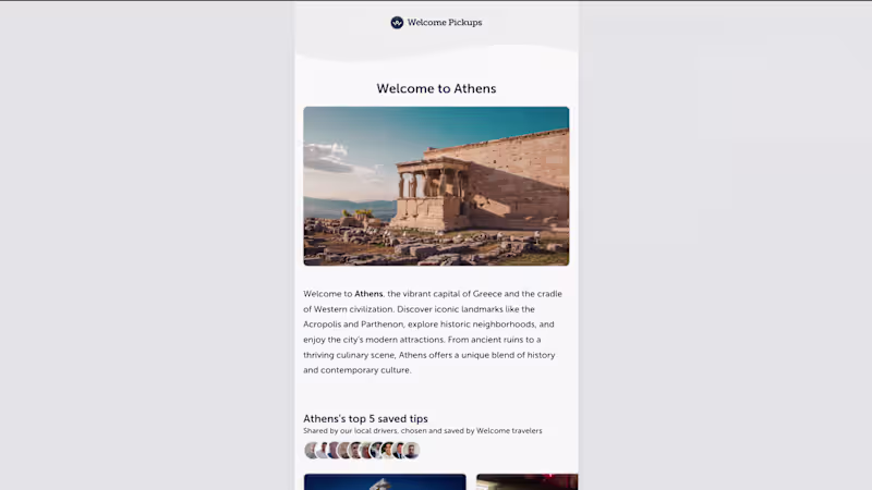 Cover image for Welcome Pickups — Travel Marketplace Apps